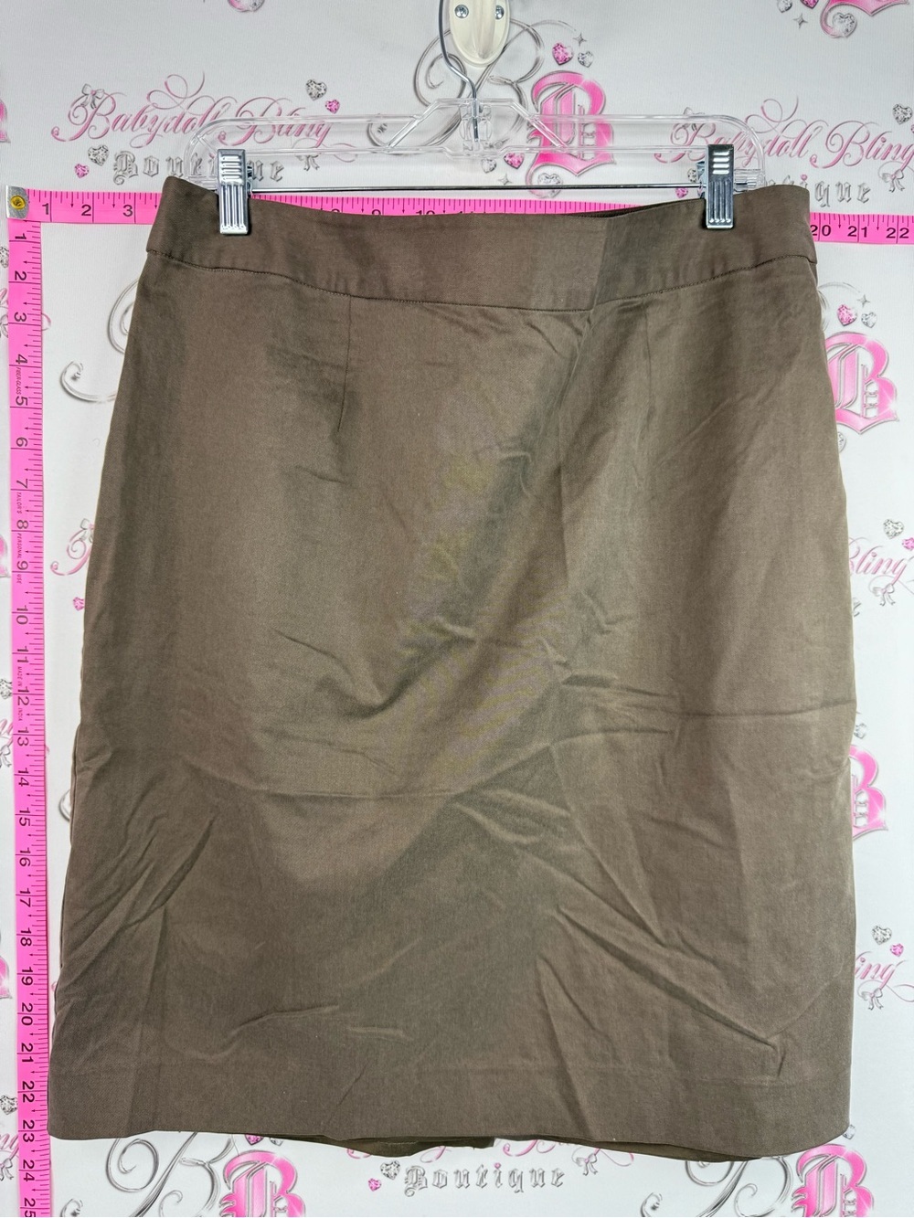 le chateau skirt pencil khaki brown Olive Brown Pencil Skirt